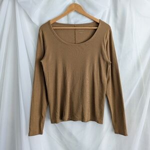 Everlane Luxe Rib Pima Cotton Scoop Neck Top, XL